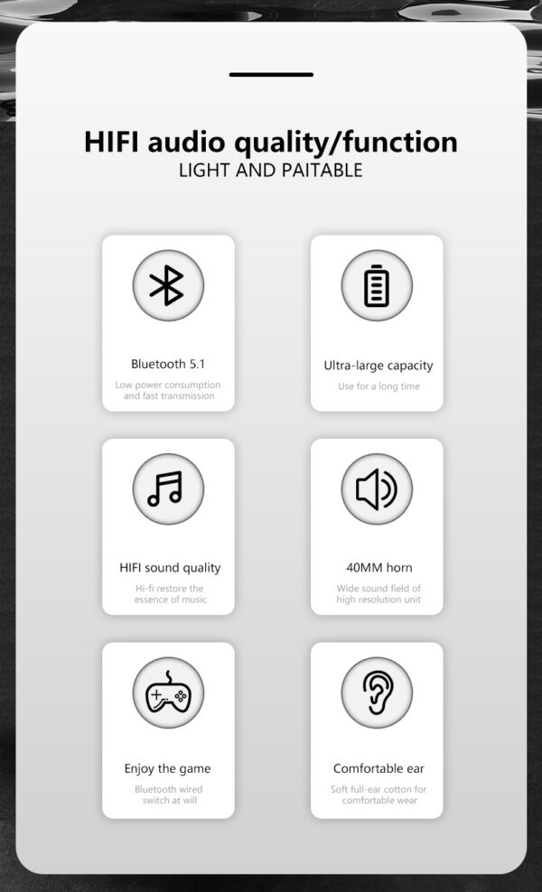 Premium Wireless Bluetooth 5.0 Headphones – Long Battery Life - Image 11
