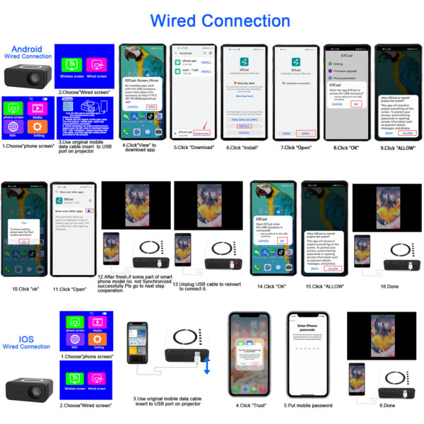 Wired/Wireless Mini Projector - Image 14