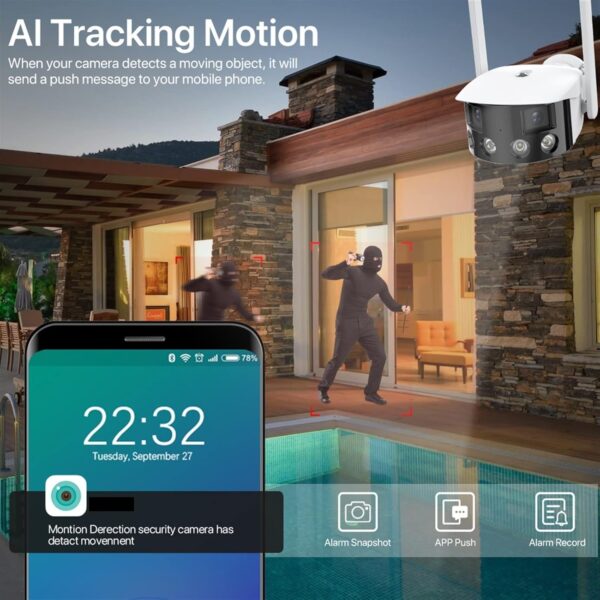 4MP Dual-Lens Wide View Wi-Fi Camera - ICSee